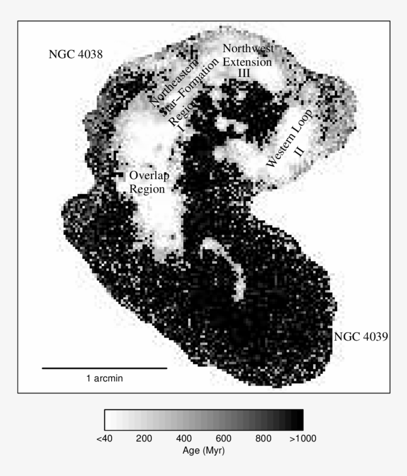 Age Image Of The Antennae Created By Dereddening Pixels - Number, transparent png download