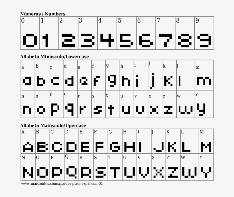 Detalhes Da Fonte Xpaider Pixel Explosion - Fonte De Letra Quadrada, transparent png download