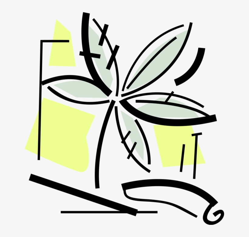 Vector Illustration Of Cannabis, Dope, Ganja, Weed,, transparent png download