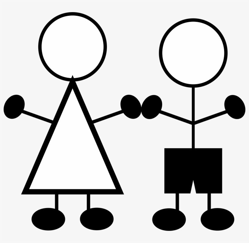 Stick Figure Graphic Collection - Boy And Girl Stick Figure, transparent png download