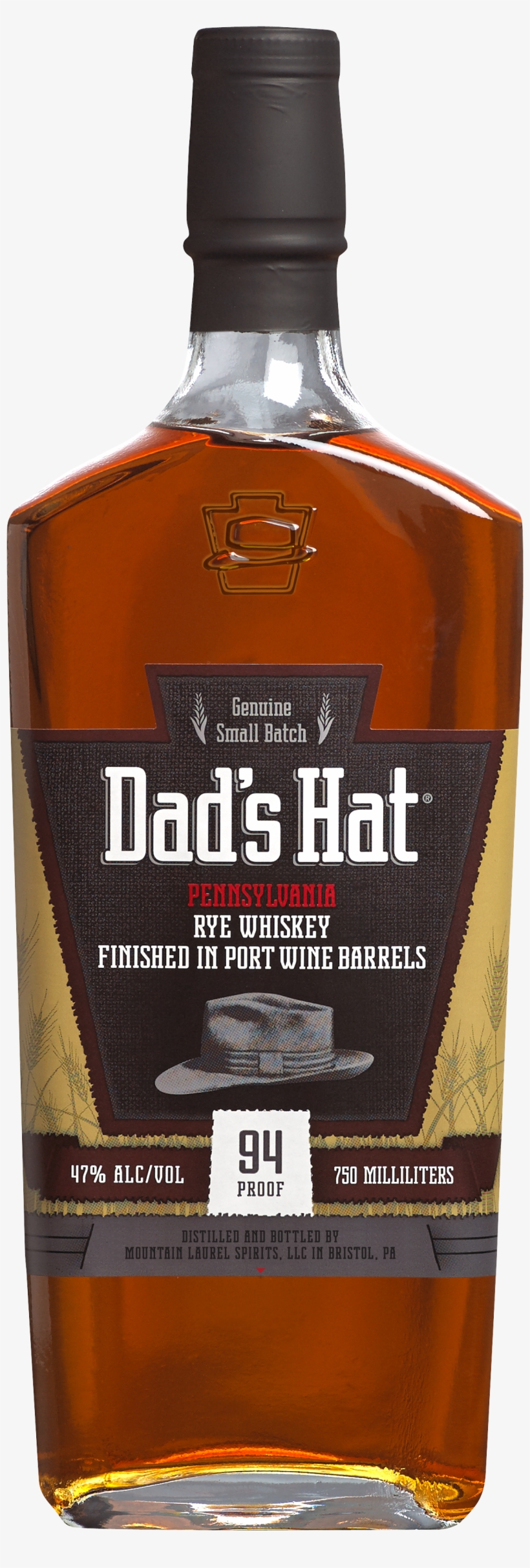 Port Wine Bottle Front Silhouette - Dad's Hat Pennsylvania Rye - Port Wine Cask Finish, transparent png download