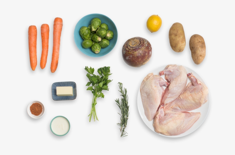 Roasted Chicken & Root Vegetables With Potato-rutabaga - Ingredients For Roasted Chicken, transparent png download