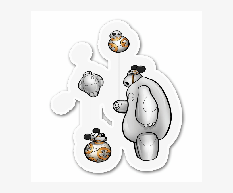 Bb8 Baymax Stickermask - Cartoon, transparent png download