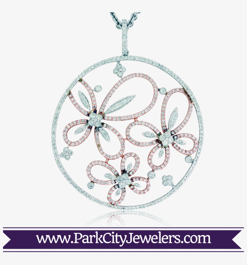 Diamond Circle And Arabesque Pendant With Chain - Green Amethyst Diamond White Gold Ring, transparent png download