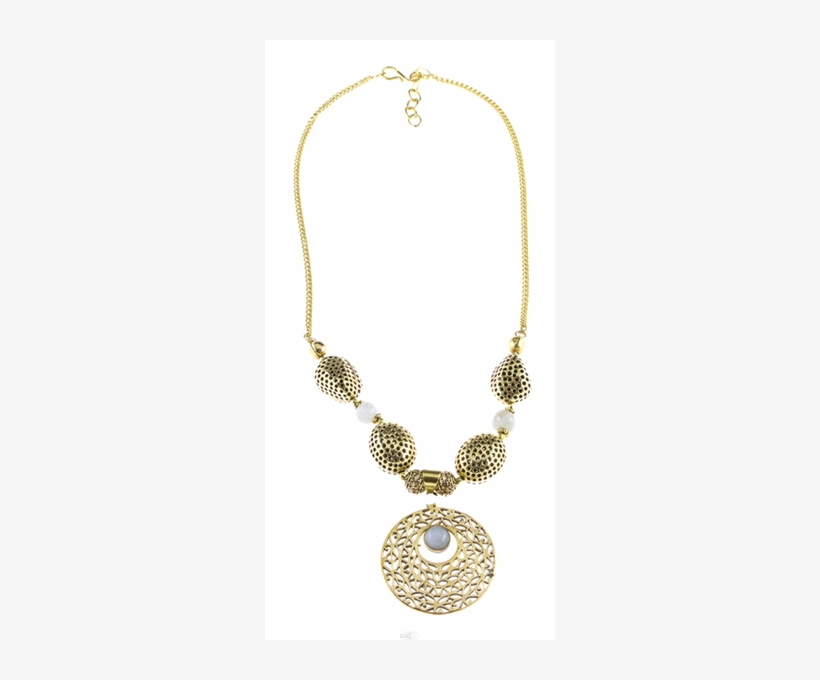 Brass Chain Necklace Circle Golden Onyx Oval Ornate - Brass Kette Halskette Kreis Golden Labradorit Verschnörkelt, transparent png download
