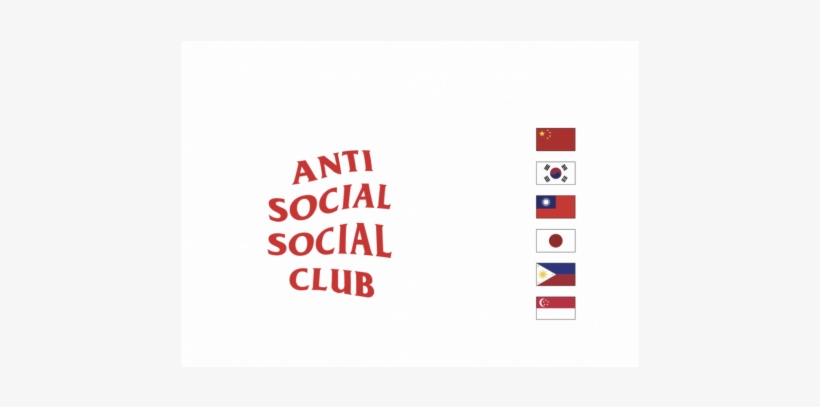 Antisocialsocialclub Loveyouasia 2017 - Anti Social Club Poster Print (portrait) - A0, 46.8, transparent png download