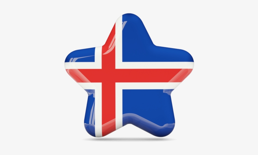Star Shape Graphics Glossy Flag Of Iceland - Icelandic Flags, transparent png download