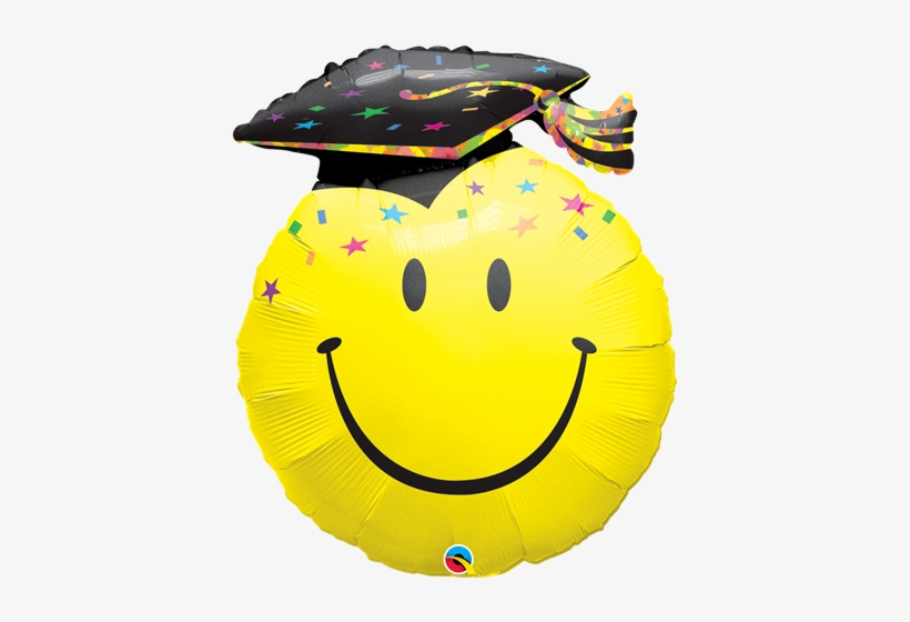 36" Smile Face Party Grad Balloon - Mylar Balloons, transparent png download
