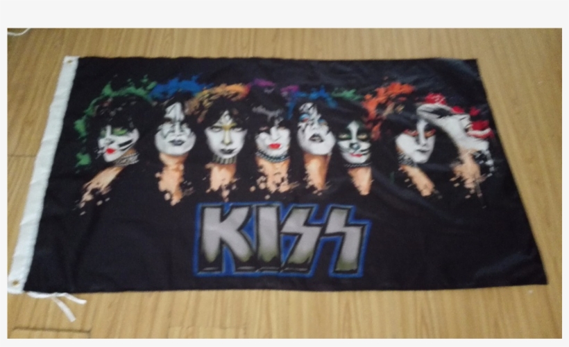 Kiss Rock & Roll Band Music Flag 3'x5' Banner Concert - Kiss Band Flag, transparent png download