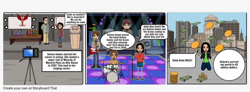 Selena Gomez Story Board - Cartoon, transparent png download