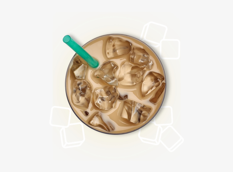 Joefroyo Over Ice Flatlay Green Straw Iced Coffee Drink - Ice, transparent png download