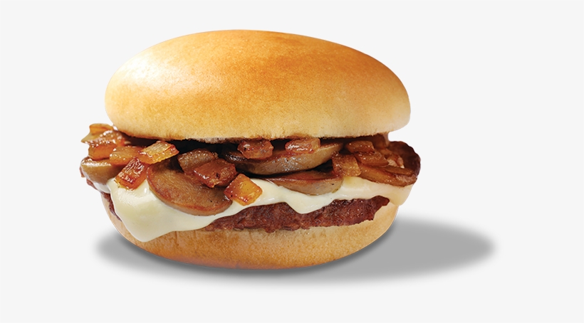 Mushroom Swiss Burger - Fast Food, transparent png download
