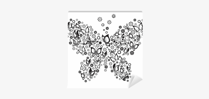 Vector Illustration Of Black And White Butterflies - Butterflies Heart - Gourmet Rubber Stamps Cling Stamps, transparent png download