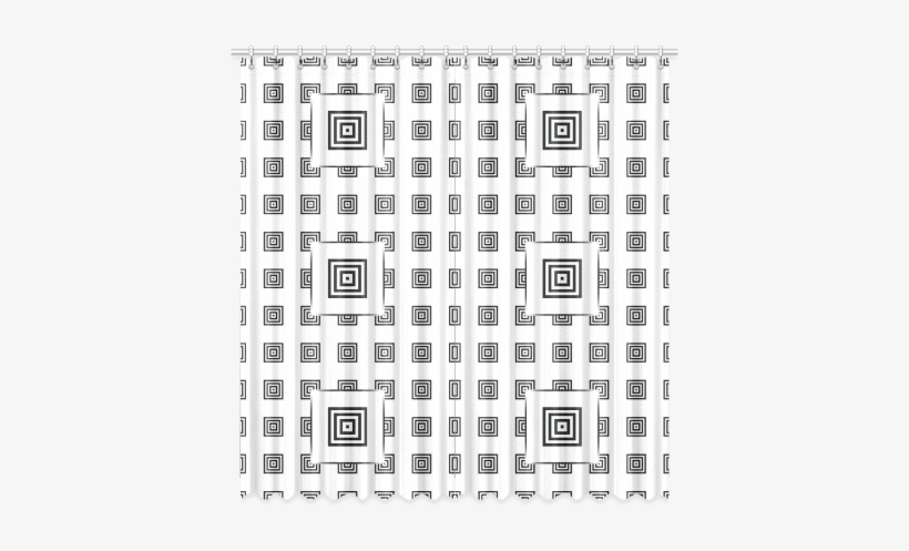 Solid Squares Frame Mosaic Black & White Window Curtain - Patio, transparent png download