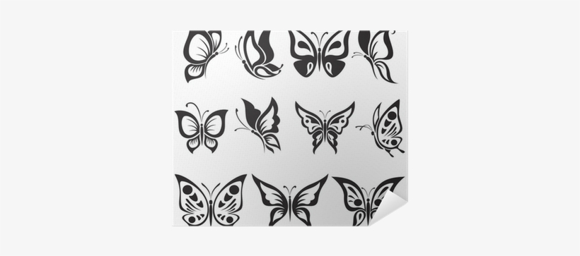 Vector Set Black And White Butterflies Poster • Pixers® - Mariposas Dibujos De Perfil, transparent png download