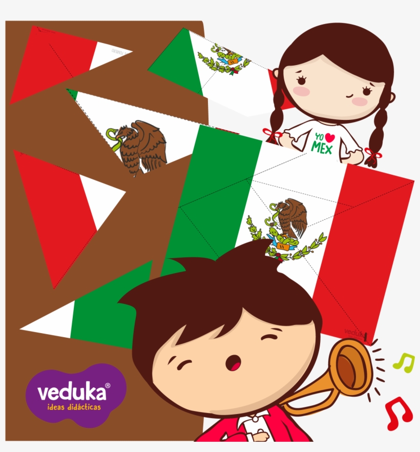 Tangram De Bandera Mexicana - Cartoon, transparent png download