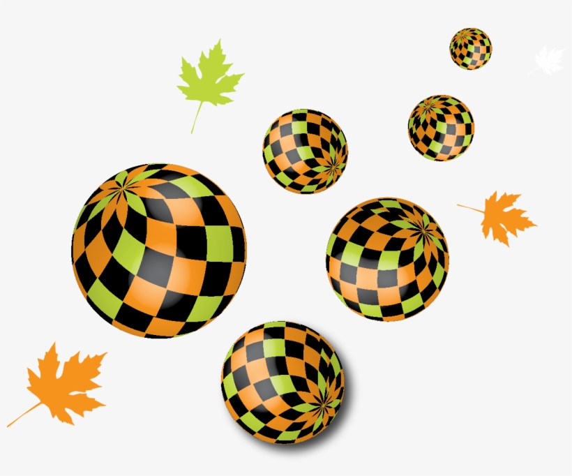 Balls Flying In Perspective With Mapple Leaves - Circle, transparent png download