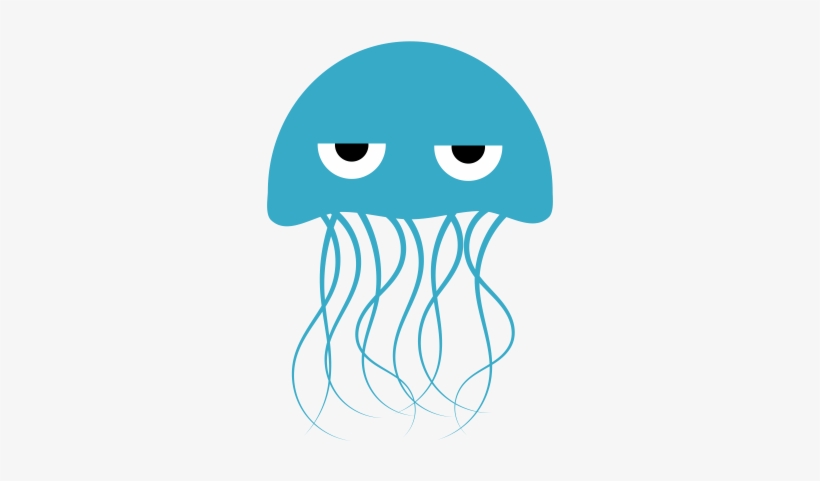 Jellyfish Clipart - Green Jellyfish Cartoon, transparent png download
