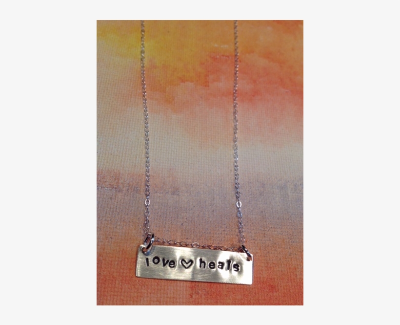 "love Heals" Bar Necklace - Necklace, transparent png download