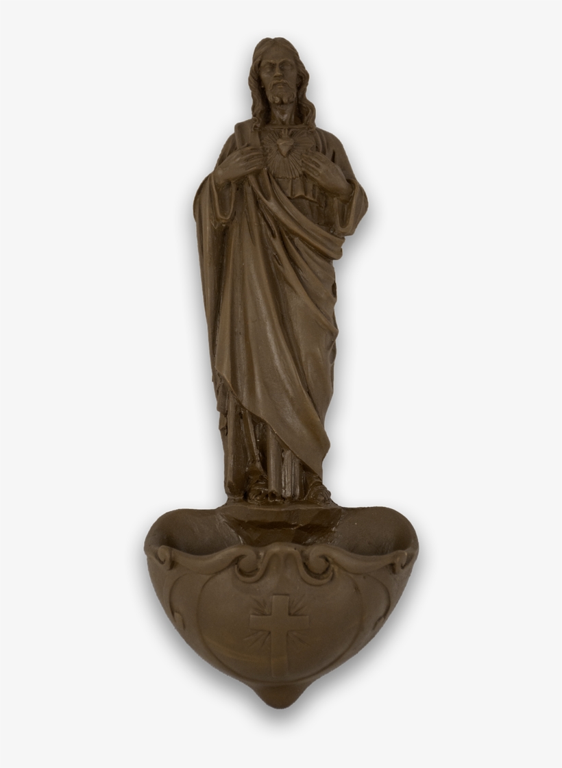 Resin Holy Water Font Of The Sacred Heart Of Jesus - Statue, transparent png download