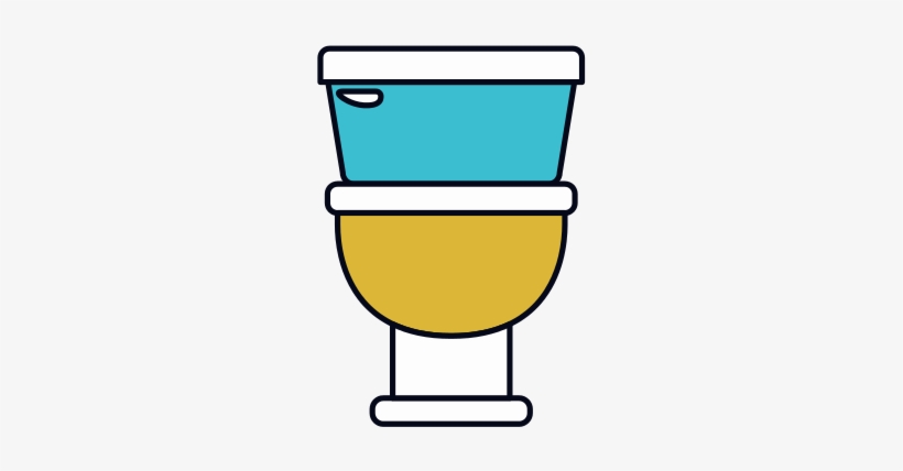 Color Sections Silhouette Of Toilet Icon In Front View - Front View Of Toilet, transparent png download