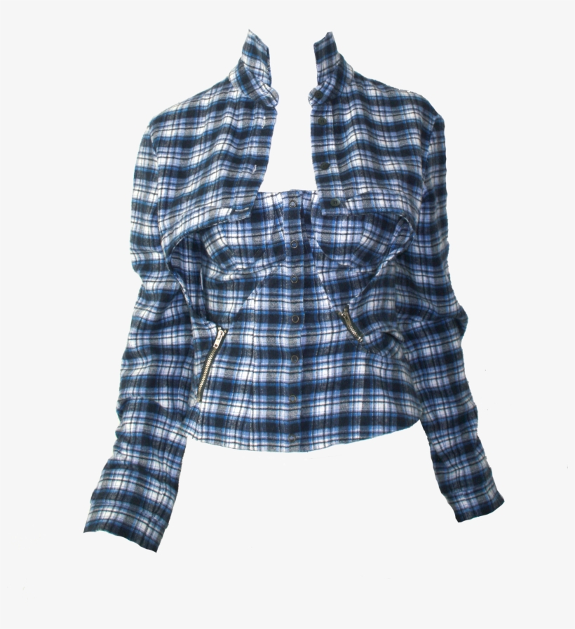 Hussein Chalayan Amazing Karo Shirt Bustier Combo Patchwork - Shirt Bustier, transparent png download