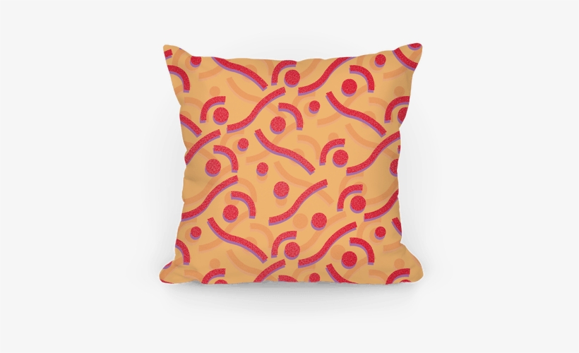 Red And Orange 90's Pattern Pillow - Red, transparent png download