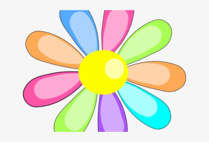 Easter Flower Clipart Rainbow Flower - Clip Art, transparent png download