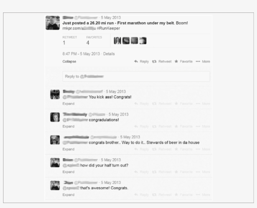 Example Of An Activity Report On Twitter - Runkeeper, transparent png download