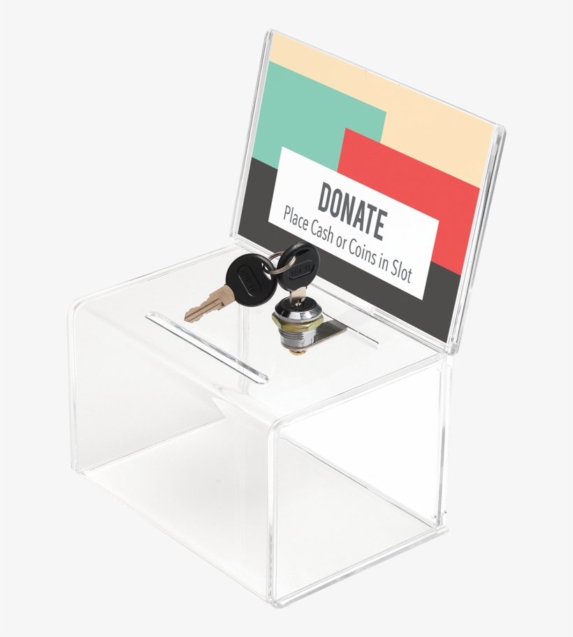 Product Image - Staples Ballot/ Coin Box, Clear, transparent png download