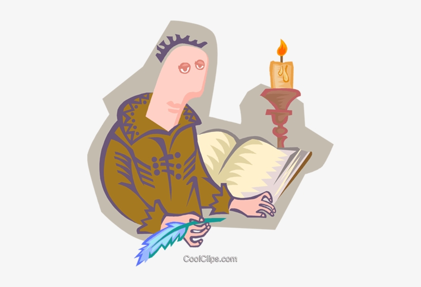 Monk With Book By Candlelight Royalty Free Vector Clip - Illustration, transparent png download