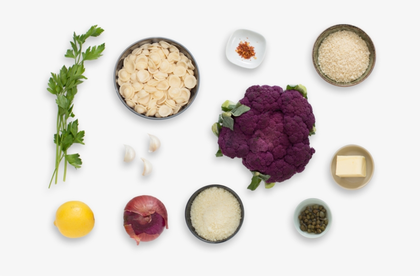 Orecchiette Pasta With Roasted Cauliflower, Capers - Pasta Ingredients Png, transparent png download