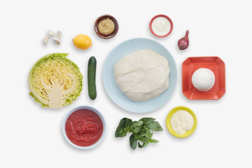 Fresh Mozzarella & Basil Pizza With Savoy Cabbage - Pizza, transparent png download