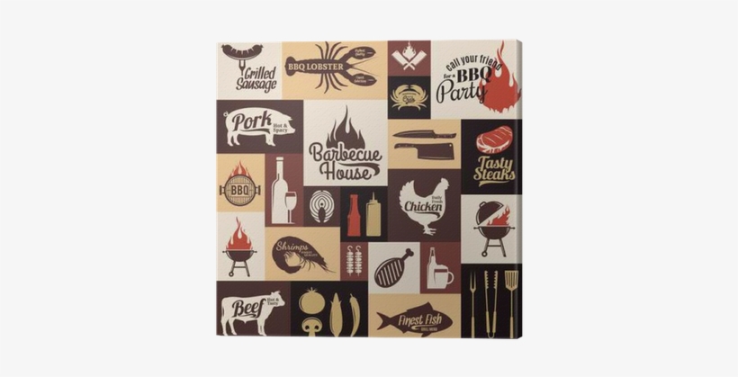 Set Of Vector Bbq Labels, Icons And Design Elements - Duni Servietten: Duni Duni Servietten Tissue Grill, transparent png download