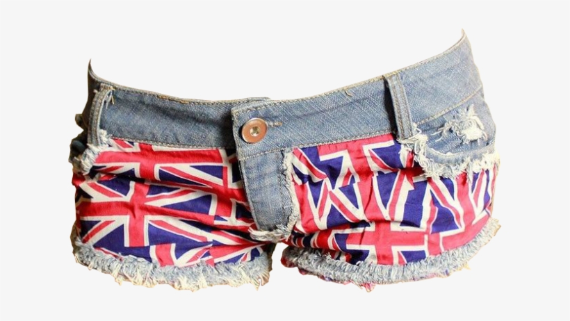 Union Jack Denim Shorts Transparent Image - Denim, transparent png download