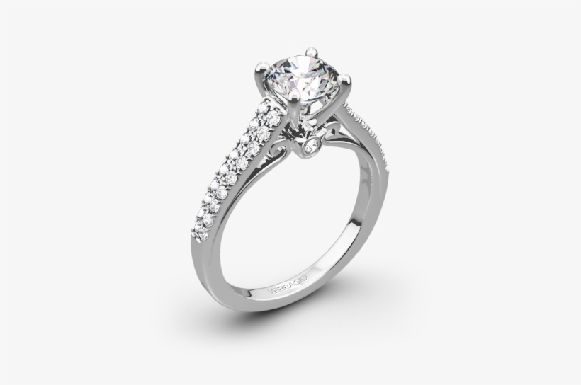 Verragio Eng-0382r Double Pave Diamond Engagement Ring - Shoulder Stone Engagement Rings, transparent png download