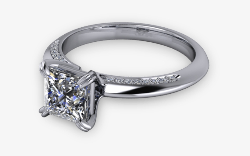 14kt White Gold Ring - Engagement Ring, transparent png download