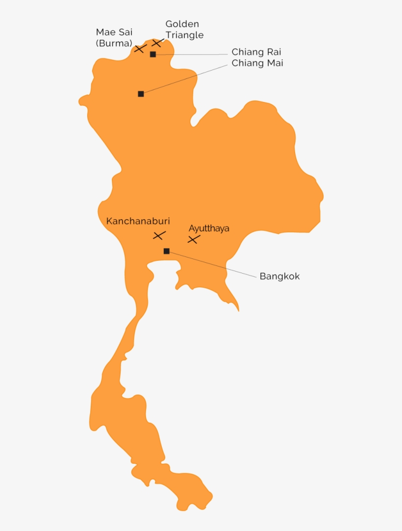 Thailand - Exposed - Map - Orange - - Thailand Map Infographic, transparent png download