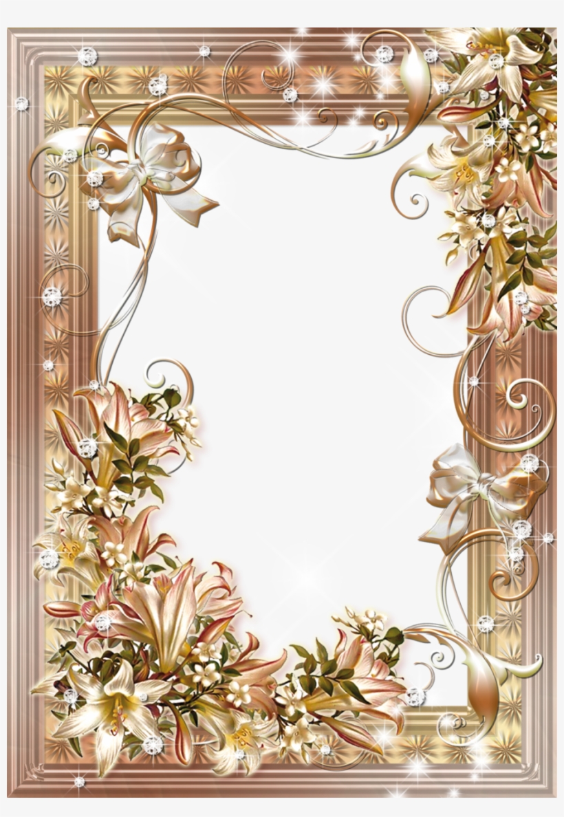 Flower Photo Frame With Lilies Bouquets - Mylittlething4u Lace Watch, Flower Watch, Beige Watch,, transparent png download