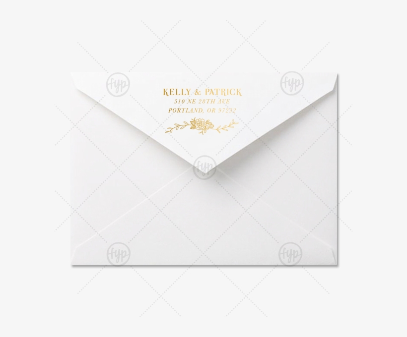 Custom White A7 Economy Envelope With Shiny 18 Kt Gold - Envelope, transparent png download