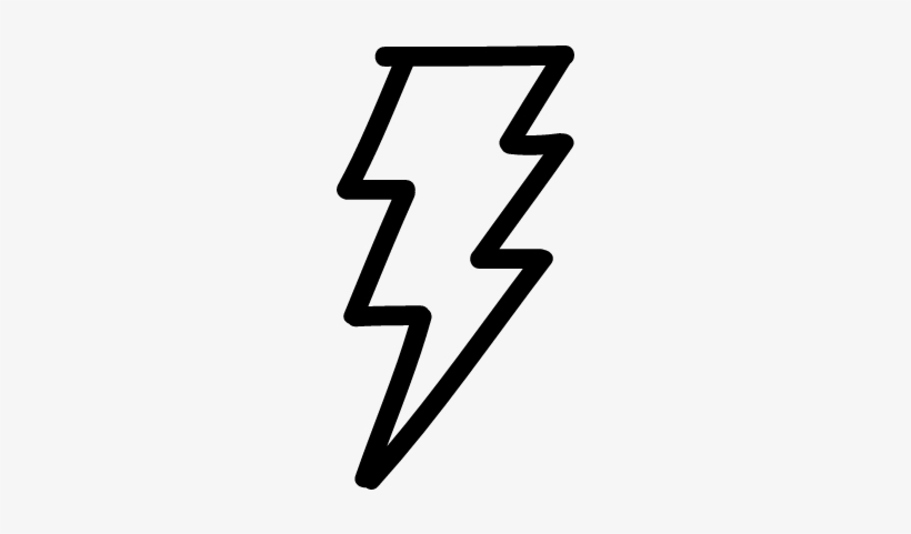 Thunder Bolt Hand Drawn Outline Vector - Icon, transparent png download
