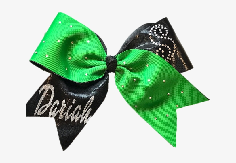This Delightful Cheerleading - Cheer Bows Green Black An White, transparent png download