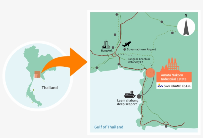 所在地 - Suvarnabhumi Airport Deep Seaport Thailand, transparent png download