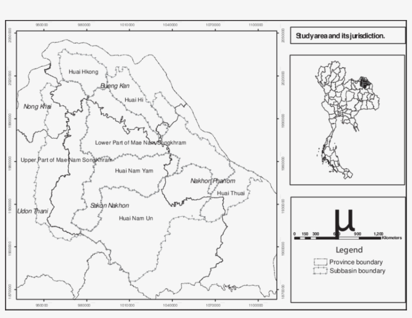Map Of Thailand Including Details Of The Study Area - แผนที่ จังหวัด, transparent png download