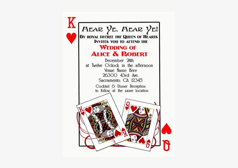 Playing Card King And Queen Of Hearts Wedding Engagement - Illustration, transparent png download