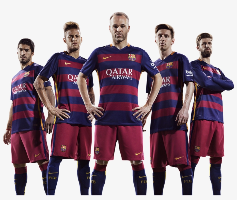 Luis Suarez, Neymar, Andres Iniesta, Lionel Messi & - Messi Neymar Suarez Png, transparent png download