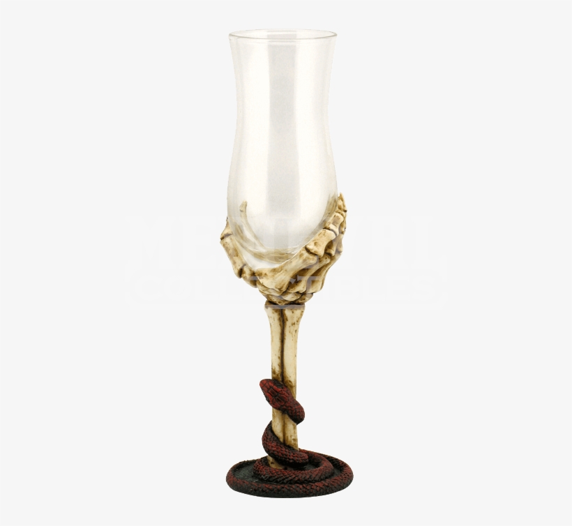 Skeleton Hand Dessert Wine Glass - Museum Collection Skeleton Hand And Snake- Dessert, transparent png download