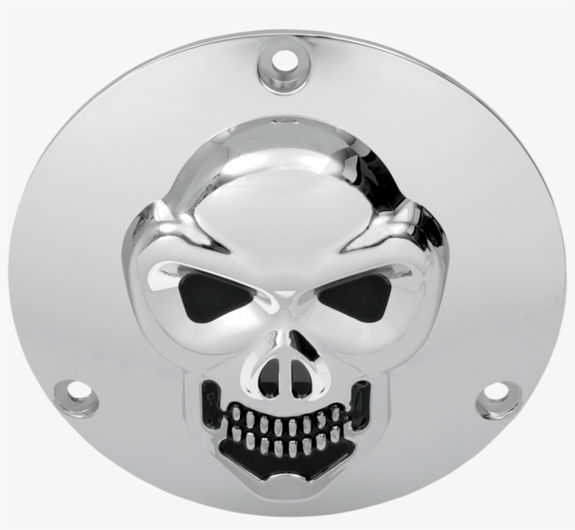 Drag Specialties Chrome 3 D Skull 3 Hole Derby Cover - Drag Specialties 1902-0062 3-d Skull Derby Cover, transparent png download