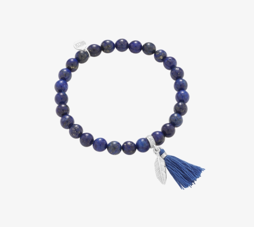 Lapis Lazuli Bracelet With Small Feather And Tassel - Lapis Lazuli Bransoletka, transparent png download