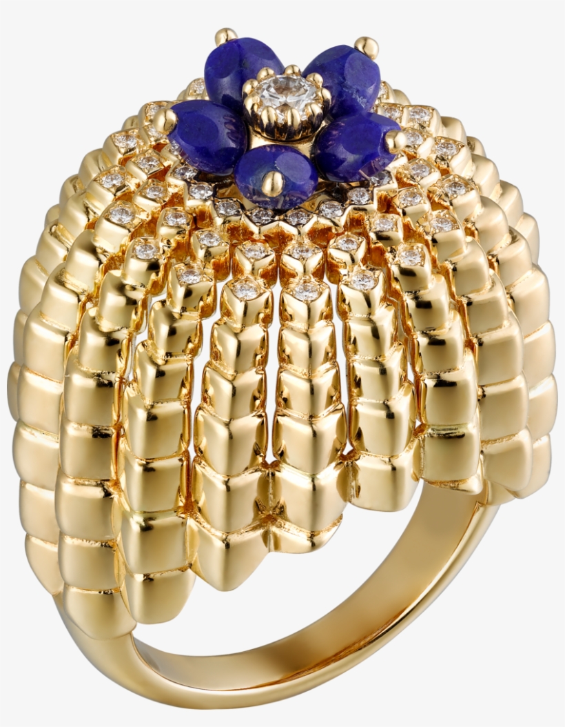 Cactus De Cartier Ringyellow Gold, Lapis Lazuli, Diamonds, transparent png download